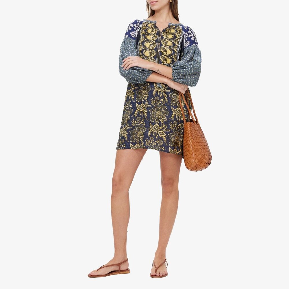 NWT Boteh Florimonde patchwork linen mini dress